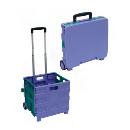 Awọn anfani ti Ṣiṣu kika ohun tio wa Trolley Laundry Travel Portable Cart pẹlu Kẹkẹ